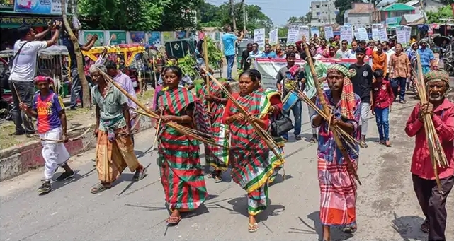 গাইবান্ধায় সাঁওতাল আন্তর্জাতিক আদিবাসী দিবস পালন